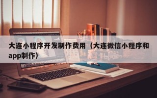 大连小程序开发制作费用（大连微信小程序和app制作）
