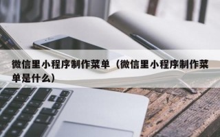 微信里小程序制作菜单（微信里小程序制作菜单是什么）