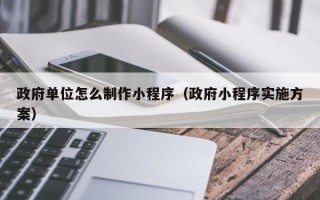 政府单位怎么制作小程序（政府小程序实施方案）